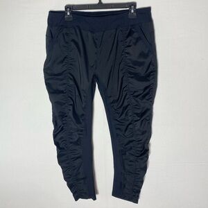 MPG Black Ruched Cropped Jogger Pants Activewear Workout Gym XL